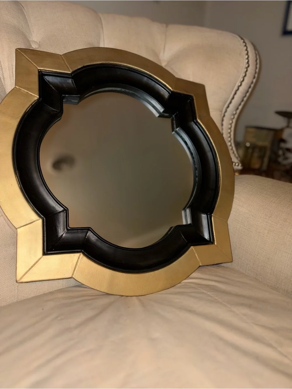 Ornate Gold and Black Decorative Wall Mirror - Home Wall Decor